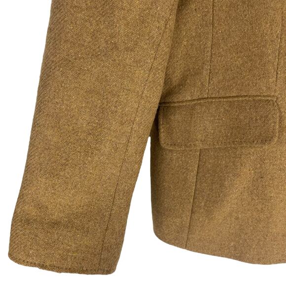 Lands' End Wool Mohair Blend 2 Button Blazer Jacket Camel Tan Size 12 - Picture 5 of 11